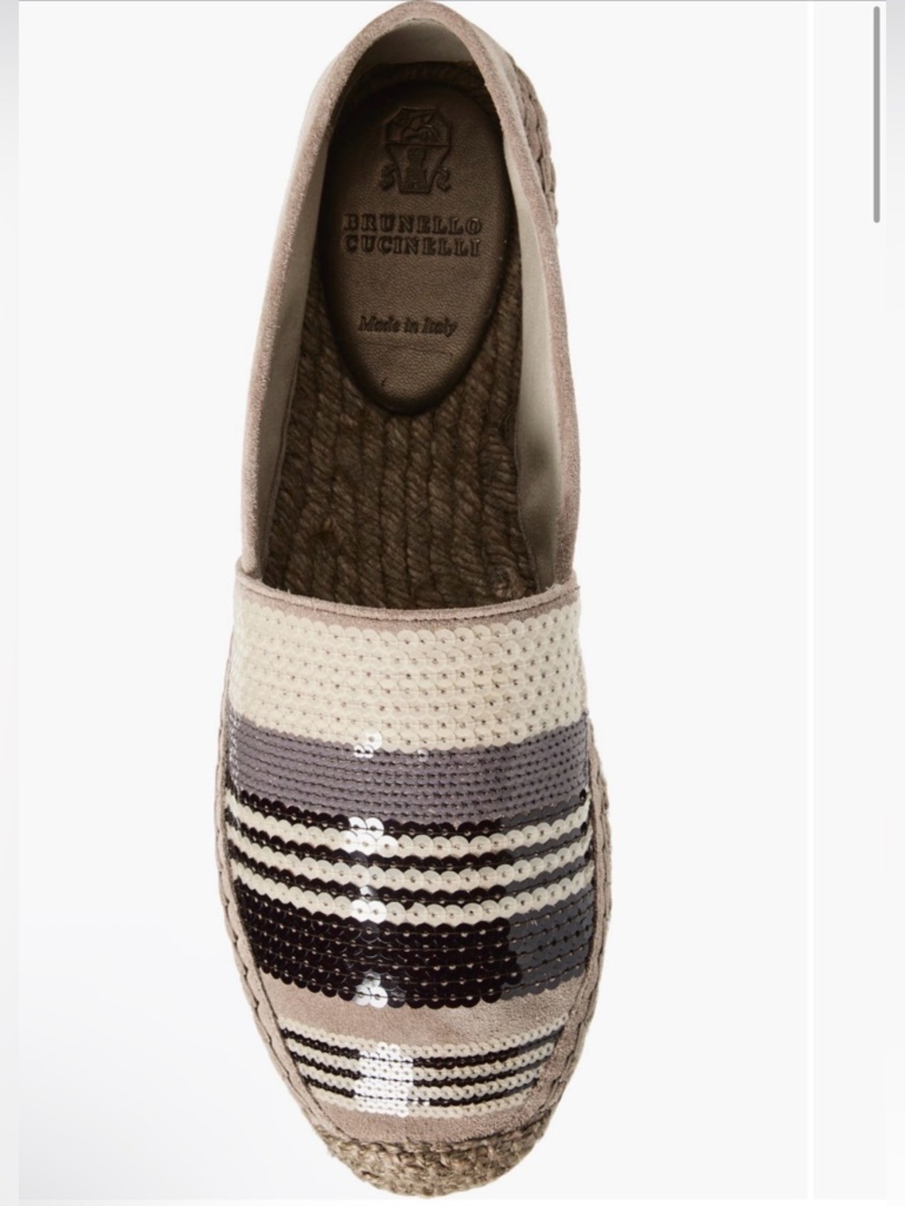 Brunello Cucinelli Sequin Stripe Suede
Espadrille (NWT) - Picture 2 of 3